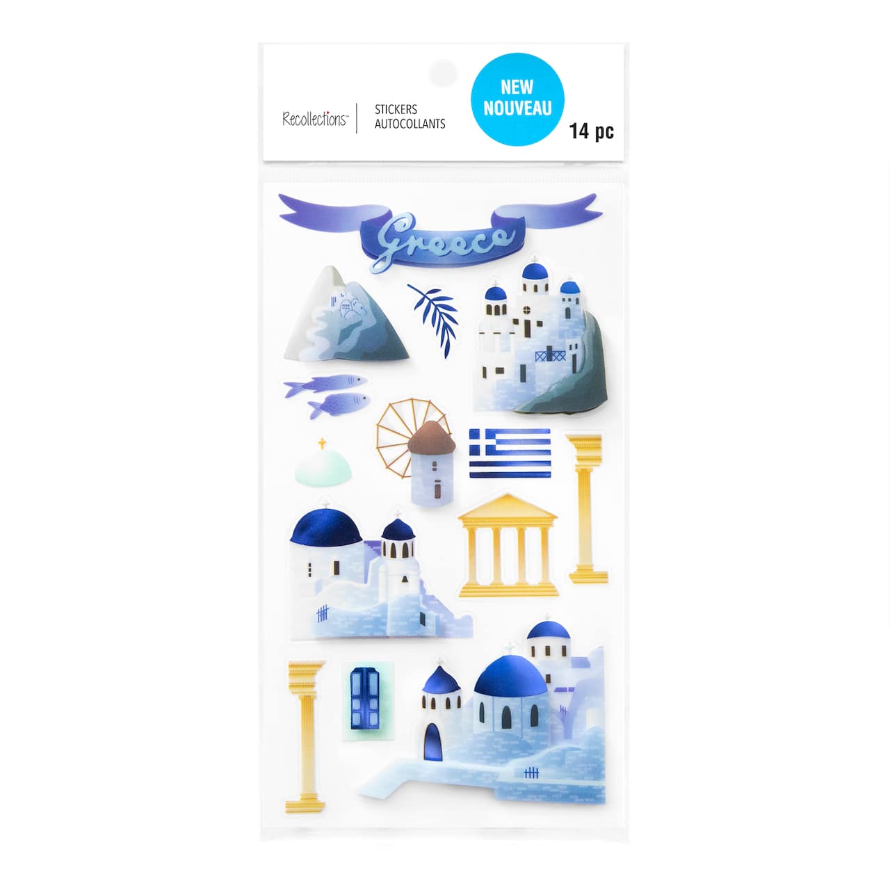 12 Pack: Greece Dimensional Stickers by Recollections™